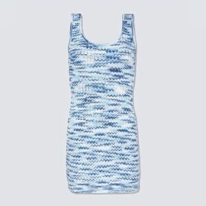 Staud Gardenia Blue Dusk Knit Mini Dress